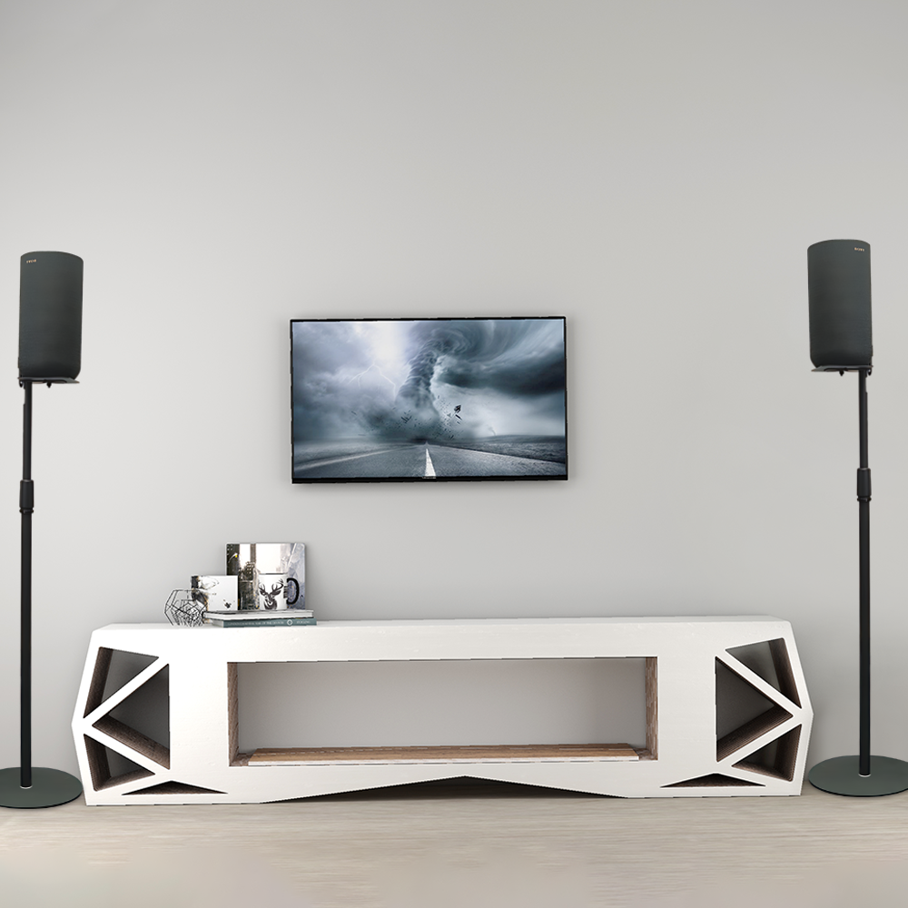 Alston Satellite Speaker Stand Height Adjustable 101-165cm Stand Bookshelf Speaker Stand Set of 2 Floor Stand Mount for Speaker Samsung Q990 Q930 9500s