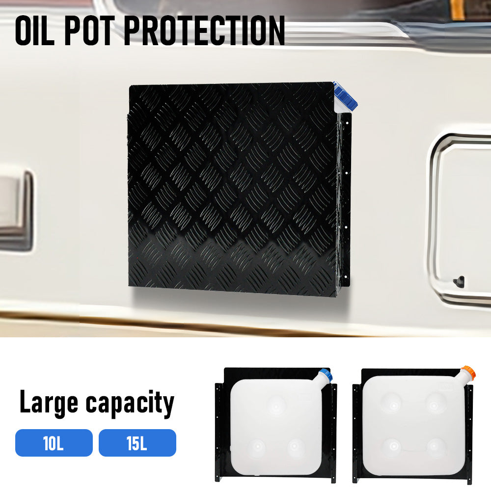 Diesel Tank Cover Black Gas Tank Bracket 2mm Thickness Aluminium Tank Mounting Holder Fit for 10L/15L Tank for Caravan Trailer Toolbox Left Right