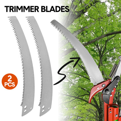 2PCS 34.5cm Pole Saw Blades Heavy Duty Steel Trimmer Blades Pruner Replacement with Style Sharp Saw Tooth Design for High Branch Cutter Tree Trimming