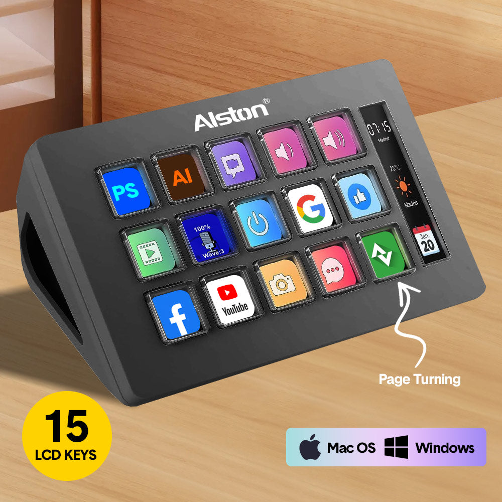 Small Shortcut Controller Studio Controller 15 Customizable Shortcut Deck for Streaming Studio ...