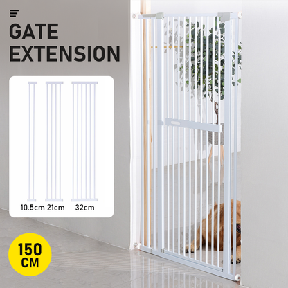 Alston Extra Tall 150cm Baby Pet Security Gate Safety Gate Easy Fit Fence Two Way Opening No Drill Needed Extension Part Width of 10.5/21/32cm Option