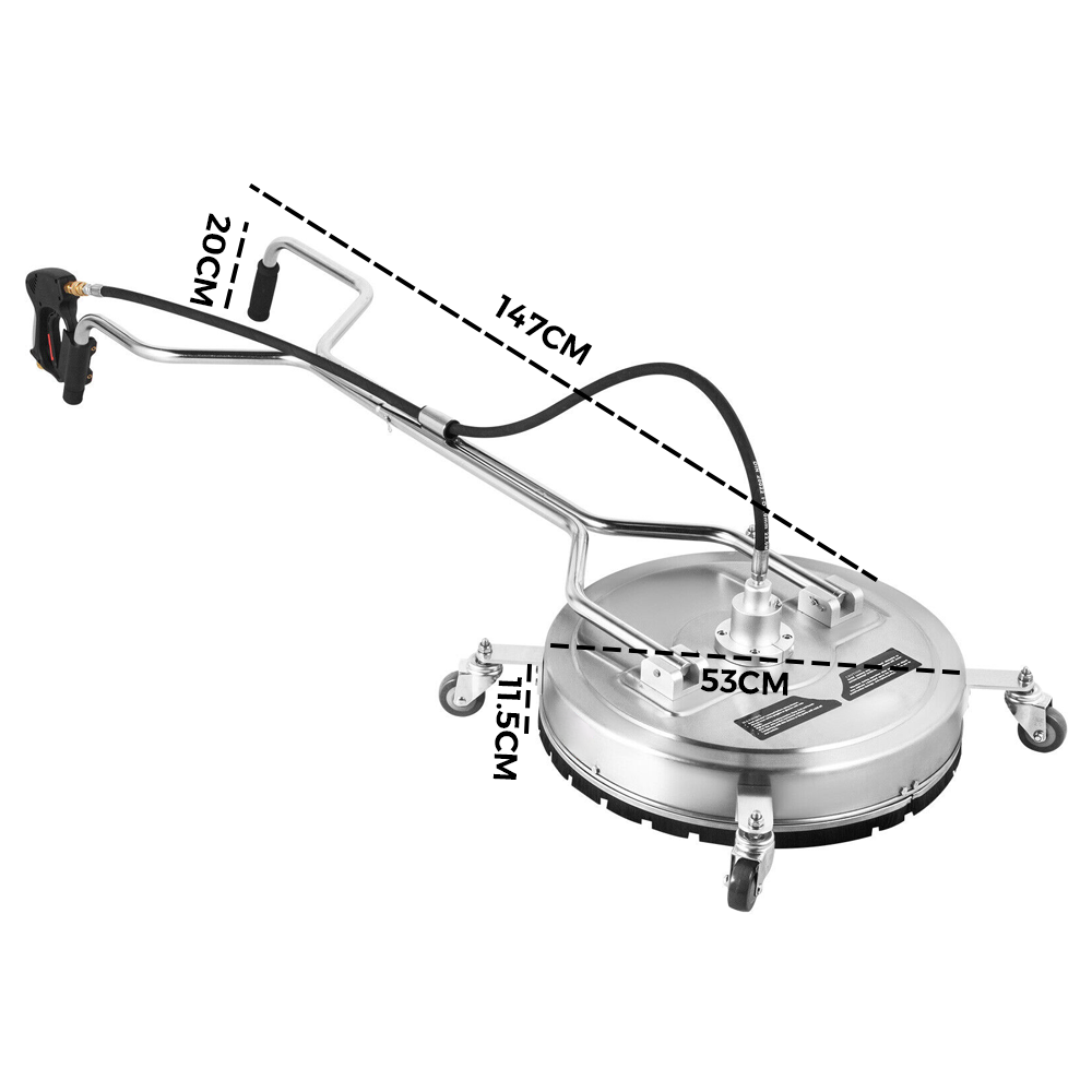 Alston 21'' High-Pressure Surface Cleaner Max 8.6GPM 4200PSI Stainless Steel Cleaner with 4 Wheels For Concrete Driveway Patio Floor Sidewalks Decks