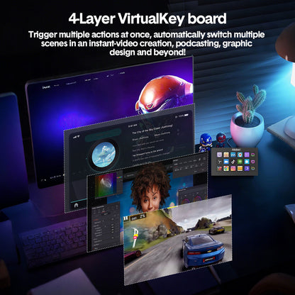 Studio Controller Keyboard Stream Controller Customizable Deck with 15 Shortcut Keys for Multi Applications Triggered in PC for Streaming Studio Work Game