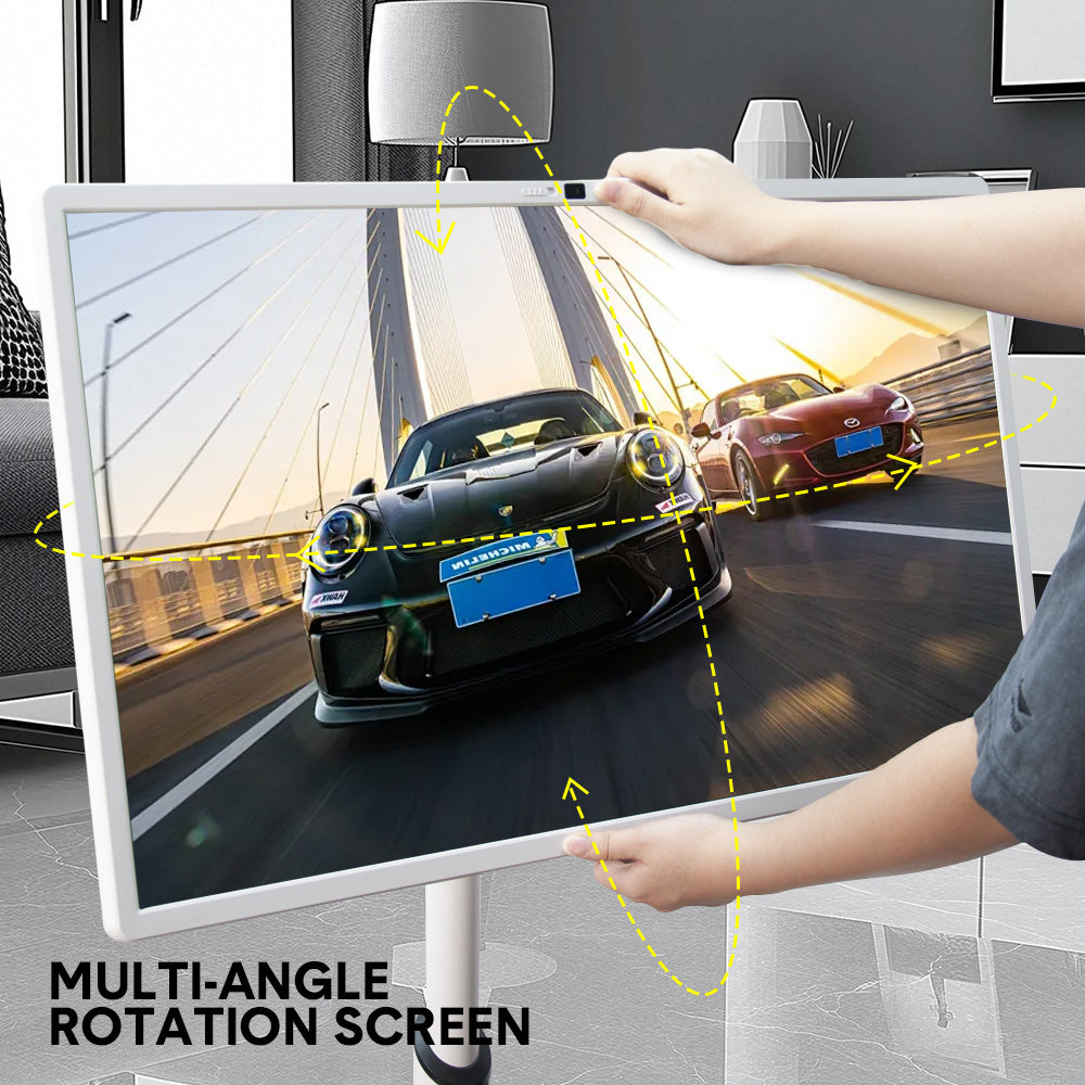Alston Movable 32 Inch 1080P Smart Screen Rotatable In-cell Touch Screen Support Google Store Cast Screen with Built-in Battery HD Camera Android 12 8+128