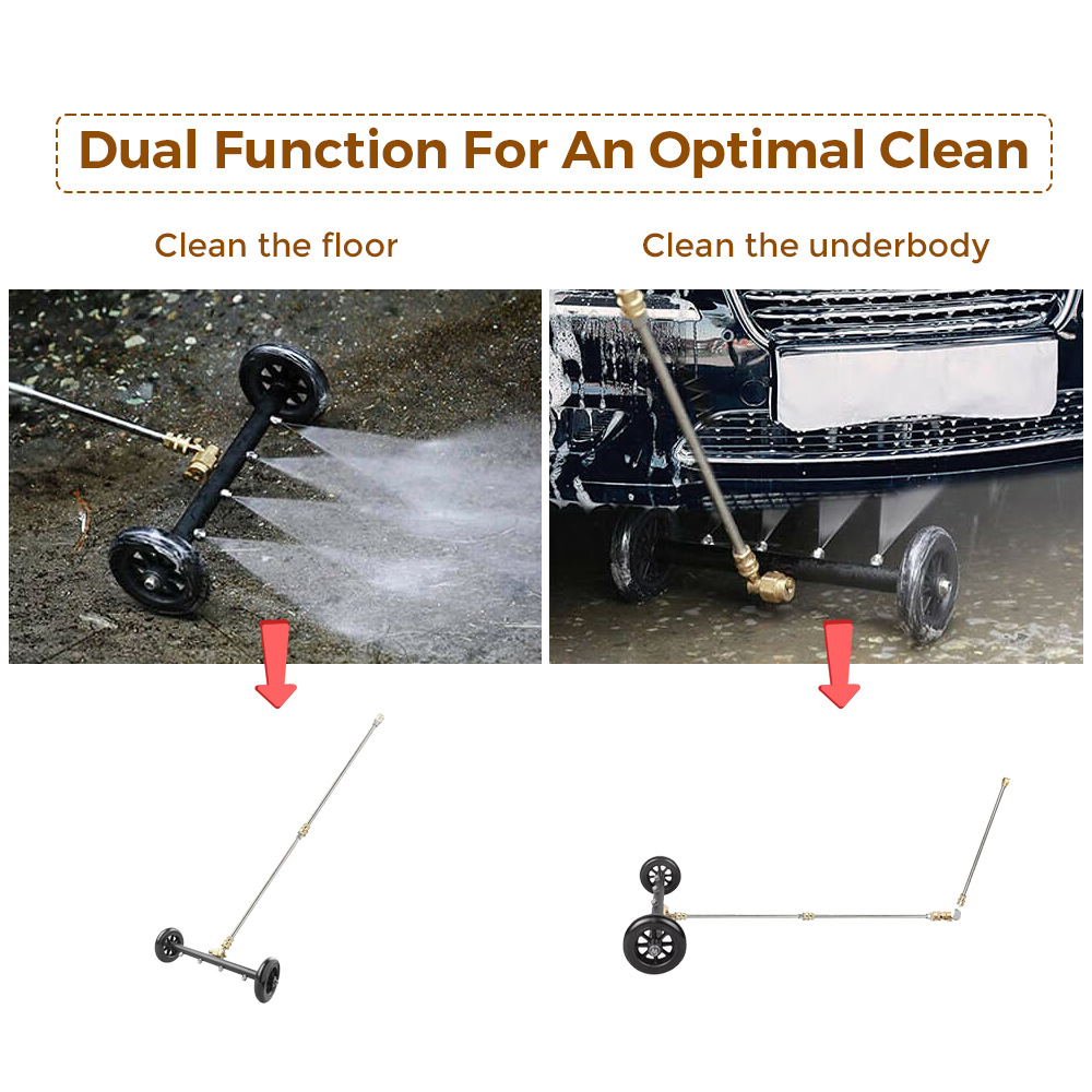 Alston Pressure Water Spray Car Undercarriage Cleaner Washer Max 4000PSI Chassis Washer Surface Cleaner 1/4 Quick Connector with Wands for Car Ground Cleaning