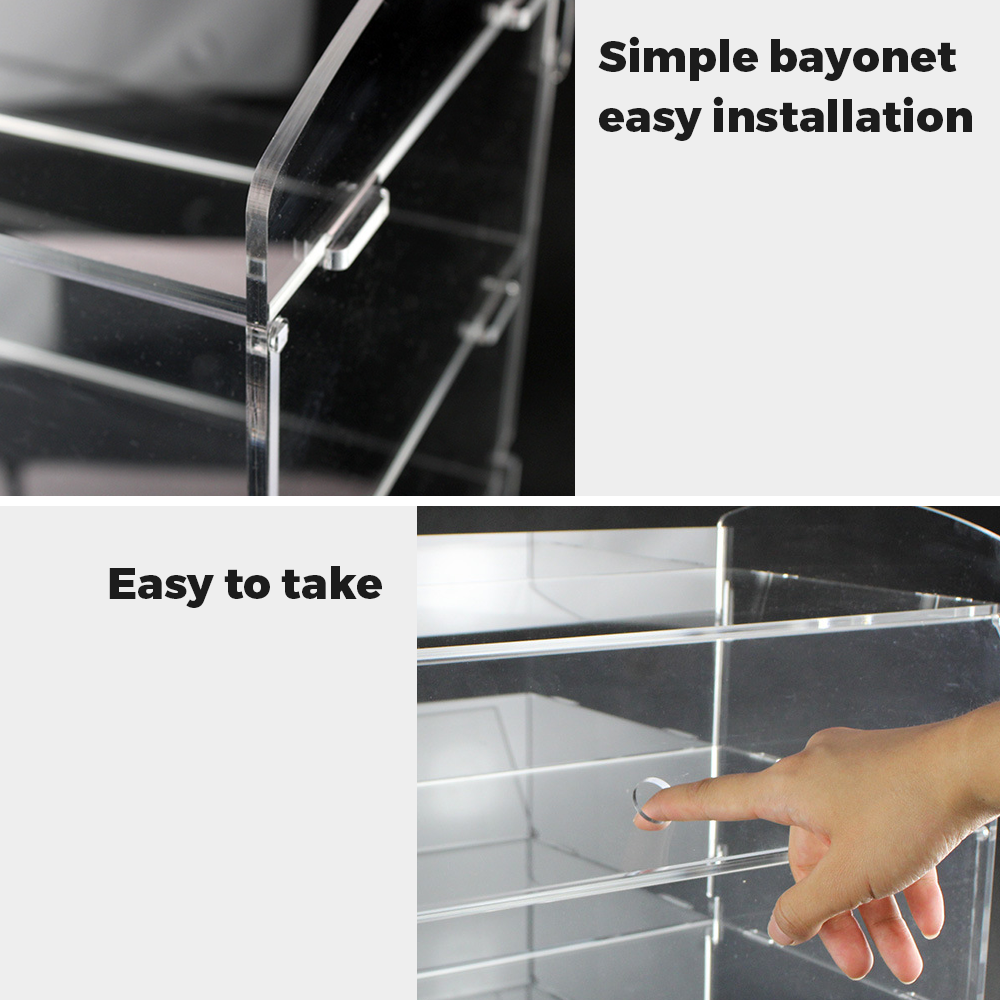 Alston 2-Tier Bakery Display Case Cabinet Pastry Acrylic Cupcake Donuts Cake Pastry Clear Display Cabinet Shelf Transparent Showcase 225x485x330mm