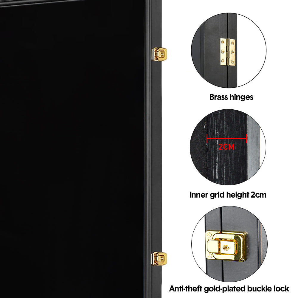 Large Jersey Display Frame Clear Jersey Showcase Box Wall Mounted Lockable Cabinet with 98% UV Protection Acrylic and Hanger for Sports Shirts 90x70cm