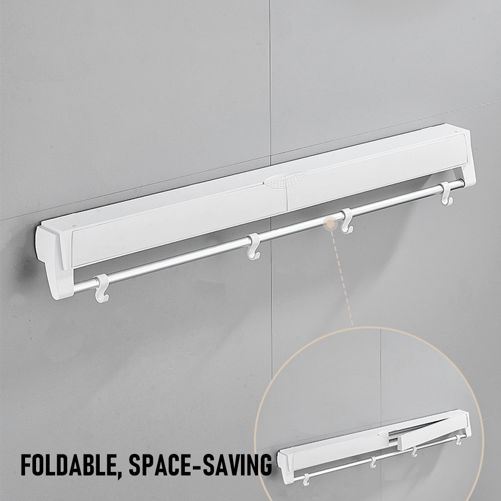 Wall Mounted Drying Rack Clothes Airer Rail Laundry Indoor Outdoor ...