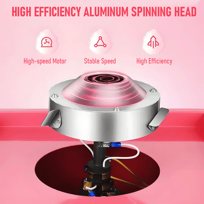Alston 1000W Commercial Electric Cotton Candy Machine Sugar Fairy Floss Maker For Family Party with Stainless Steel Bowl Storage Drawer Pink Color