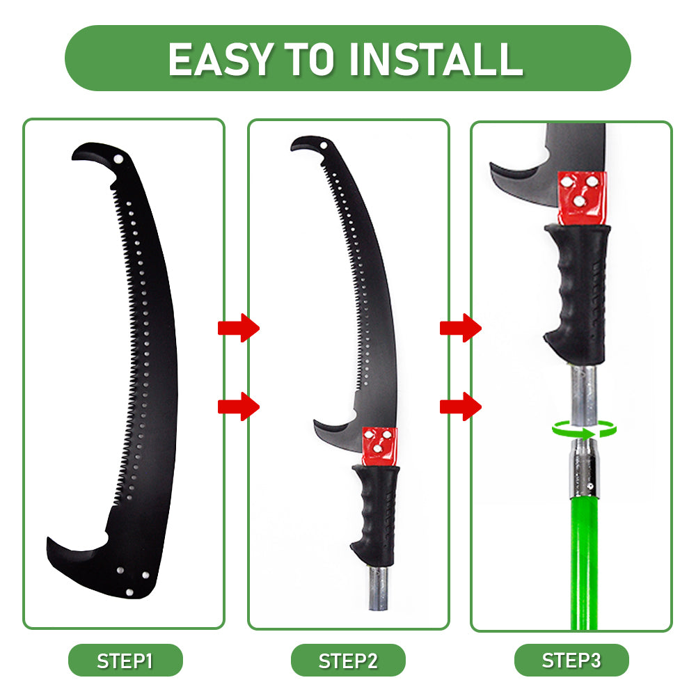 Alston 8M Extendable Manual Pole Pruner Tree Trimmer High Branch Saw Shearing Loppers Hand Portable With Storage Bag and 2 Saw Blades Portable Pruning Cutter