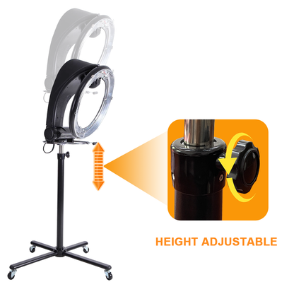 Alston Free Standing Hair Dryer Accelerator Colour 360 Rotating Halo Rolling Salon Equipment Height Adjustable Temperature and Timer Contror Hairdryer