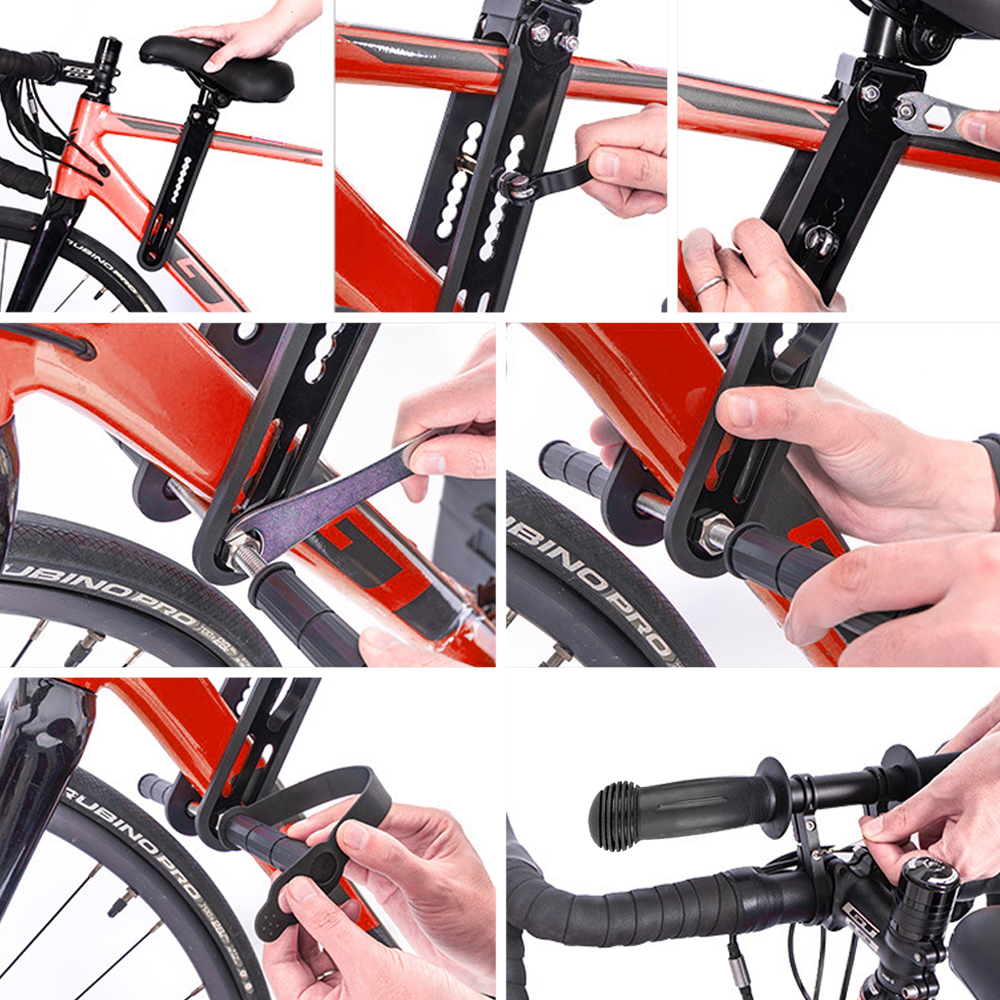 Kids Bike Seat Handlebar Combos Front Mounted for Children Aged 2~5 Years Up to 22kg Fits Most Adult Modern Mountain Bikes Adjustable for Comfort