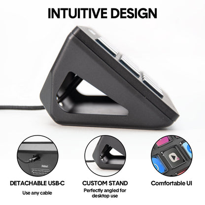 Studio Controller Keyboard Stream Controller Customizable Deck with 15 Shortcut Keys for Multi Applications Triggered in PC for Streaming Studio Work Game