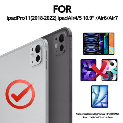 iPad Pro Air11 Inch Case with Keyboard Light Weight Keyboard Case with Built-in Battery Easy-Set Magnetic Stand Removable Protective Case Black