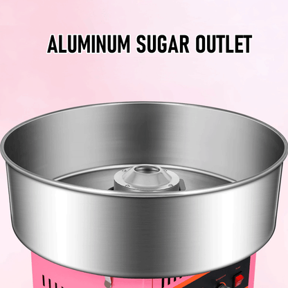 Alston 1000W Commercial Electric Cotton Candy Machine Sugar Fairy Floss Maker For Family Party with Stainless Steel Bowl Storage Drawer Pink Color