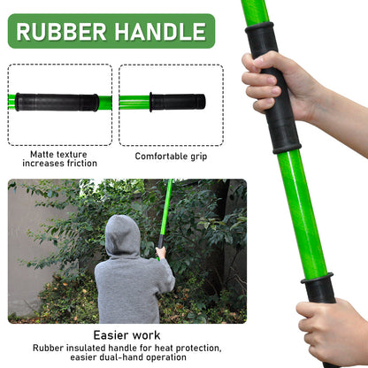 Alston 8M Extendable Manual Pole Pruner Tree Trimmer High Branch Saw Shearing Loppers Hand Portable With Storage Bag and 2 Saw Blades Portable Pruning Cutter