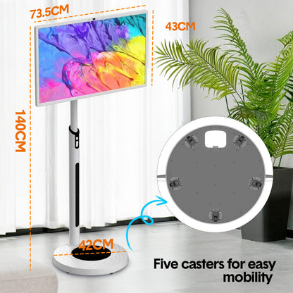 Alston Movable 32 Inch 1080P Smart Screen Rotatable In-cell Touch Screen Support Google Store Cast Screen with Built-in Battery HD Camera Android 12 8+128