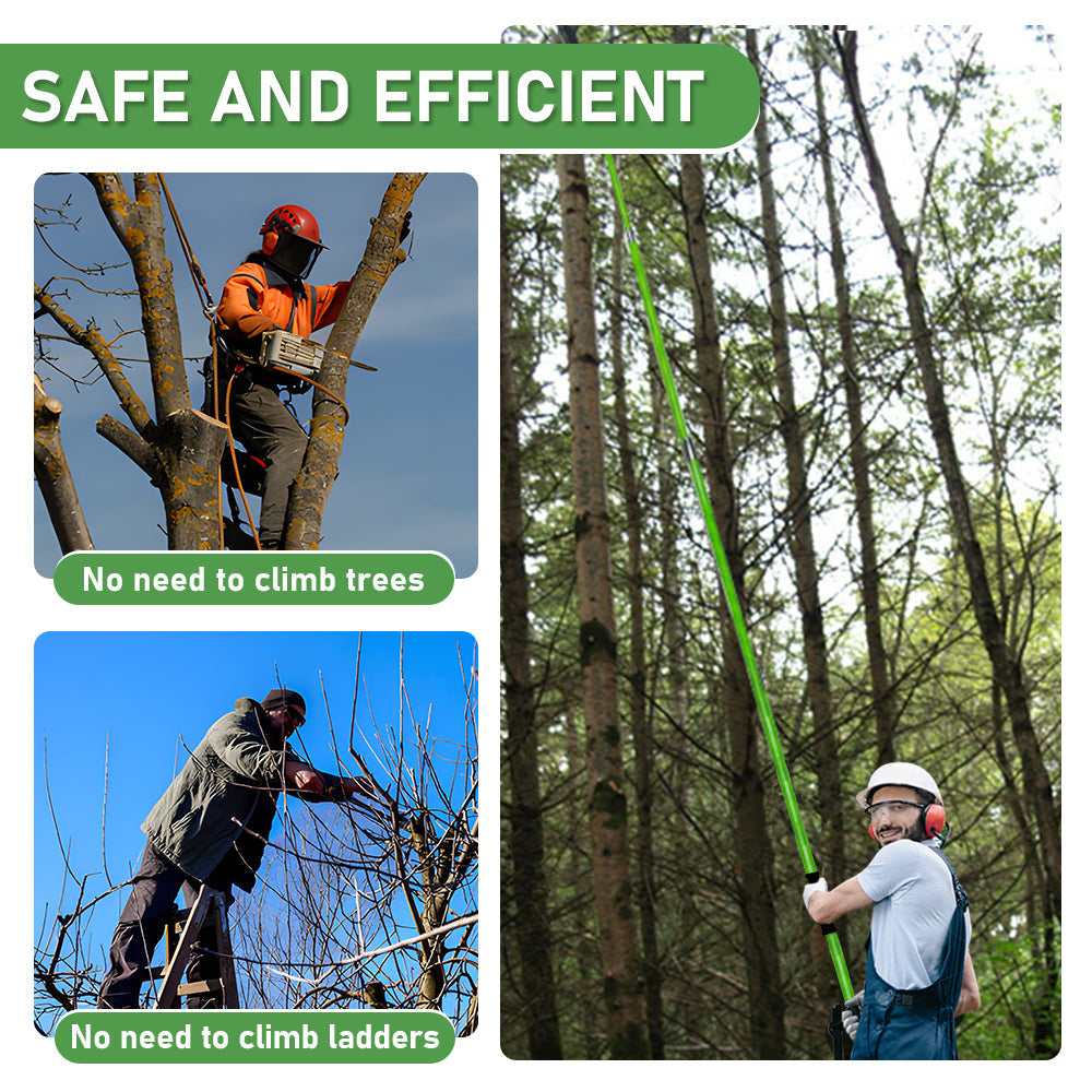 Alston 8M Extendable Manual Pole Pruner Tree Trimmer High Branch Saw Shearing Loppers Hand Portable With Storage Bag and 2 Saw Blades Portable Pruning Cutter