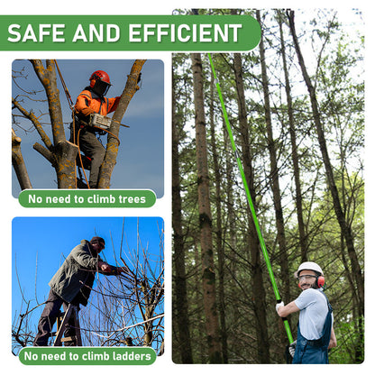 Alston 8M Extendable Manual Pole Pruner Tree Trimmer High Branch Saw Shearing Loppers Hand Portable With Storage Bag and 2 Saw Blades Portable Pruning Cutter