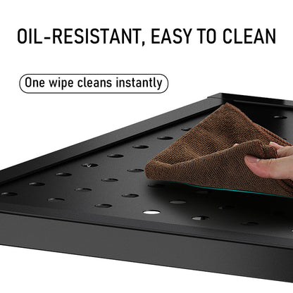 Alston 5 Tier Foldable Shelf Metal Display Rack Floor Standing Storage Capacity 100kg with Wheels for Commercial Retail Stores Bookcase Home Organizer Black