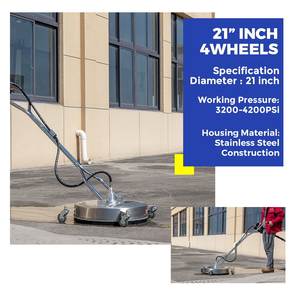 Alston 21'' High-Pressure Surface Cleaner Max 8.6GPM 4200PSI Stainless Steel Cleaner with 4 Wheels For Concrete Driveway Patio Floor Sidewalks Decks
