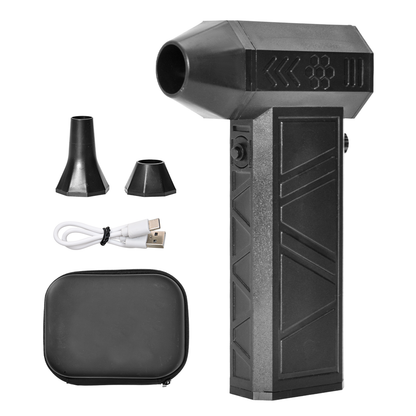 Turbo Air Duster 140000RPM 4 Hour Duration Powerful Mini Handheld Fan Rechargeable Dust Blower Adjustable Speed 2x4000mAh Battery for Home Outdoor Car