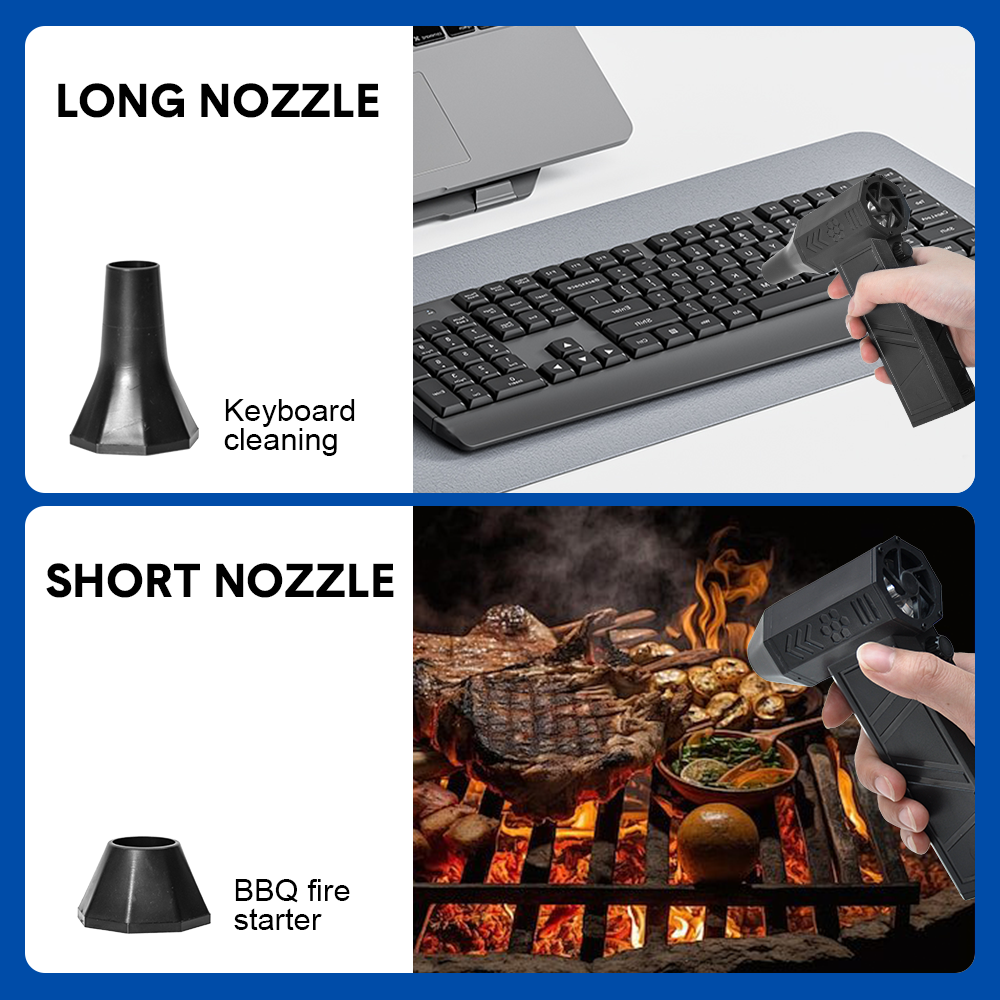 Turbo Air Duster 140000RPM 4 Hour Duration Powerful Mini Handheld Fan Rechargeable Dust Blower Adjustable Speed 2x4000mAh Battery for Home Outdoor Car