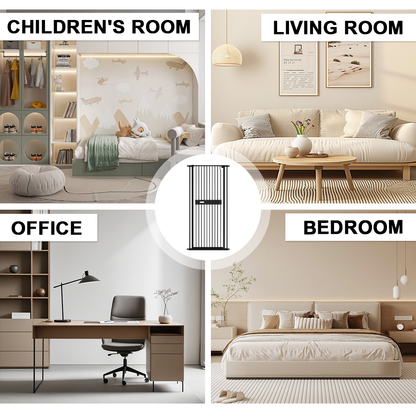 Alston Extra Tall 150cm Baby Pet Security Gate Balck Safety Gate Easy Fit Fence Two Way Opening No Drill Needed