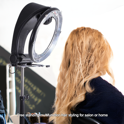 Alston Free Standing Hair Dryer Accelerator Colour 360 Rotating Halo Rolling Salon Equipment Height Adjustable Temperature and Timer Contror Hairdryer