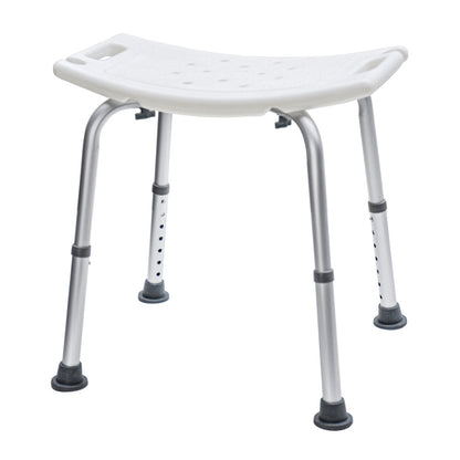 Shower Chair Stable Non-Slip Bath Seat 37-52cm Height Adjustable with Shower Holder and Armrest for Elderly Medical Disabled Safety Bathroom Max Load 100kg