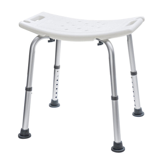 Shower Chair Stable Non-Slip Bath Seat 37-52cm Height Adjustable with Shower Holder and Armrest for Elderly Medical Disabled Safety Bathroom Max Load 100kg