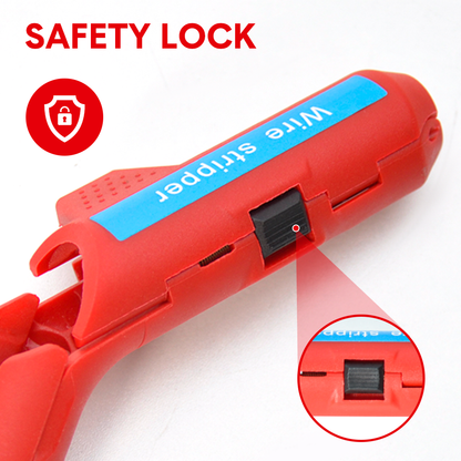 Wire Stripper Ergonomic Curved Handle Cable Stripping Splitting Cut Tool Wide Stripping Ranges Hand Tool with 6 Size Planer Holes for Electrical