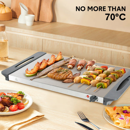 Alston Food Warmer Buffet Electric Server Variable Temperature Control Stainless Steel 2.5L x3 Tray Bain Marie With Lid For Catering Party Banquet Dining