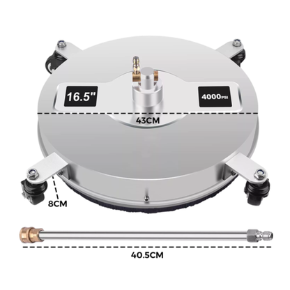 Alston 16.5'' High-Pressure Surface Cleaner-Concrete Cleaner Driveway Cleaner 4000PSI-Stainless Steel with 1/4 Quick Connector For Concrete Driveway Patio Floor